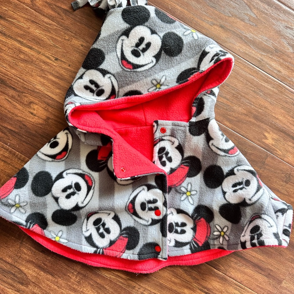 Mickey and Minnie hand made fleece poncho